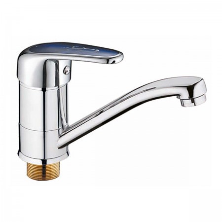 Змішувач для умивальника HAIBA MAGIC 555 (15 см) з синьою ручкою (HB0672)