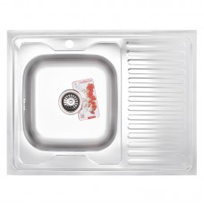Кухонна мийка накладна Zerix Z8060L-04-160E (Satin) (ZX1618)