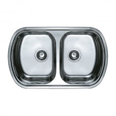 Мойка кухонная HAIBA 80x49 DOUBLE (satin) (HB0652)