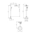 Душевая система для душа Lidz Aria 1020 на два потребителя (k35) LDARI1020NKS46114 Nickel - Фото 1