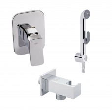 Комплект для душа Qtap Namesti Chrome: Смеситель для душа QTNAM6025102NC + Гигиенический набор QTSETCRMA021 + Подключение QTCRMBH130