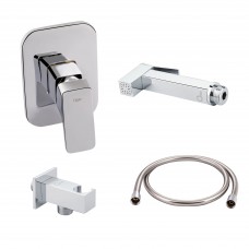 Комплект для душа Qtap Namesti Chrome: Смеситель для душа QTNAM6025102NC + Шланг QTHADPVC120C + Лейка QTCRMB120 + Подключение QTCRMBH130