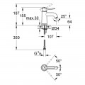 Змішувач для раковини S-розміру Grohe BauClassic (23162000) - Фото 1