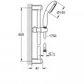 Душовий гарнітур зі штангою, 2 режими струменю Grohe New Tempesta Classic (27598001) - Фото 1