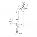 Душовий набір з тримачем, 3 режими струменя Grohe New Tempesta Classic (27849001) - Фото 1