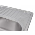 Кухонна мийка Lidz 6642 0,8 мм Satin (LIDZ664208SAT) - Фото 3