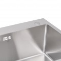 Мойка для кухни с двумя чашами интегрированная Lidz Handmade H7843 (LDH7843BRU35387) Brushed Steel 3,0/1,0 мм - Фото 5