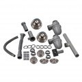 Мойка для кухни с двумя чашами интегрированная Lidz Handmade H7843 (LDH7843BRU35387) Brushed Steel 3,0/1,0 мм - Фото 8