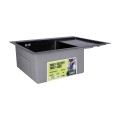 Мийка для кухні інтегрована Lidz Handmade H6350BR крило праворуч (LDH6350BRPVD45590) Brushed Black PVD 3,0/1,0 мм - Фото 4