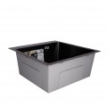 Мойка для кухни интегрированная Lidz Handmade H5050B (LDH5050BPVD43619) Brushed Black PVD 3,0/1,0 мм - Фото 2