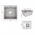 Мийка для кухні інтегрована Lidz Handmade H5050G (LDH5050GPVD43620) Brushed Grey PVD 3,0/1,0 мм - Фото 1