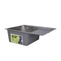 Мийка для кухні інтегрована Lidz Handmade H6350R крило праворуч (LDH6350BRUR45587) Brushed Steel 3,0/1,0 мм - Фото 2