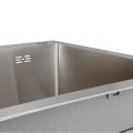 Мийка для кухні інтегрована Lidz Handmade H7849L крило ліворуч (LDH7849BRUL45592) Brushed Steel 3,0/1,0 мм - Фото 3