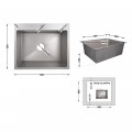 Мийка для кухні інтегрована Lidz Handmade H6050G (LDH6050GPVD43622) Brushed Grey PVD 3,0/1,0 мм - Фото 1