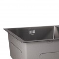 Мойка для кухни с двумя чашами интегрированная Lidz Handmade H7843 (LDH7843BPVD45586) Brushed Black PVD 3,0/1,0 мм - Фото 3