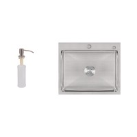 Мойка для кухни интегрированная Lidz Handmade H6050 (LDH6050BRU35371) Brushed Steel 3,0/1,0 мм