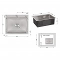 Мойка для кухни интегрированная Lidz Handmade H6050 (LDH6050BRU35371) Brushed Steel 3,0/1,0 мм - Фото 1