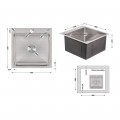 Мойка для кухни интегрированная Lidz Handmade H5050 (LDH5050BRU35375) Brushed Steel 3,0/1,0 мм - Фото 1