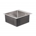 Мойка для кухни интегрированная Lidz Handmade H5050 (LDH5050BRU35375) Brushed Steel 3,0/1,0 мм - Фото 3