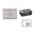 Мойка для кухни интегрированная Lidz Handmade H5845 (LDH5845BRU35384) Brushed Steel 3,0/1,0 мм - Фото 1