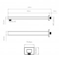 Кронштейн для верхнего душа Qtap Trubice 400 мм прямоугольный QTTRU120BLM45929 Black Matt - Фото 1