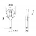 Лійка для ручного душу Qtap Rucni 120 мм округла QTRUCA120O3KBB Black Matt - Фото 2
