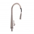 Змішувач для кухні Qtap Evicka з висувним виливом QTEVI91103UN Brushed Nickel PVD - Фото 3
