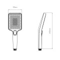 Лійка для ручного душу Qtap Rucni 140x95 мм прямокутна QTRUC125BLM45959 Black Matt - Фото 1