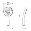 Qtap Rucni Лійка для ручного душу 120 мм округла QTRUCA120R3GRP Graphite - Фото 1