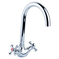 Змішувач для кухні PL 1/2" гусак високий вухо на гайці AQUATICA (PL-4B455C)