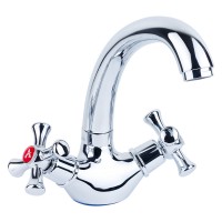 Змішувач для кухні PL 1/2" гусак короткий вухо на гайці AQUATICA (PL-4B355C)