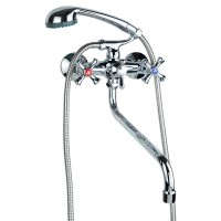 Змішувач для ванни PL 1/2" гусак вигнутий дивертор вбудований кульовий AQUATICA (PL-5C455C)