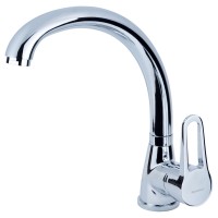 Змішувач для кухні HL Ø35 гусак вухо на гайці AQUATICA (HL-4B130C)