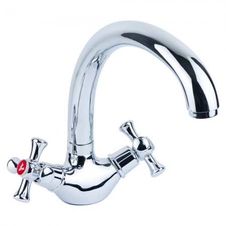 Змішувач для кухні PL 1/2" гусак вухо на гайці AQUATICA (PL-4B155C)