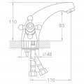 Змішувач для раковини литий на шпильці TAU VD 1/2" (VD-2A161C) - Фото 1