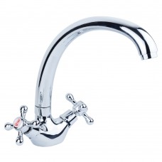 Змішувач для кухні VD 1/2" гусак вухо на гайці TAU (VD-4B461C)