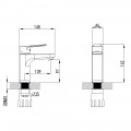Смеситель для раковины литой на гайке CORSO MARMORE Ø35 (DB-1A138C) (9623000) - Фото 1