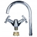 Змішувач для кухні PL 1/2" гусак високий вухо на гайці AQUATICA (PL-4B455C) - Фото 3