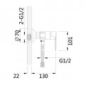 Змішувач для душу Lidz Latwa 010 (з душовим гарнітуром) (k40) LDLAT010BLA45421 Black - Фото 1