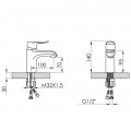 Змішувач для раковини Lidz Wieza 001 (k35) LDWIE001CRM45409 Chrome - Фото 1