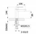 Смеситель для раковины Lidz Latwa 001 (k35) LDLAT001CRM45412 Chrome - Фото 1
