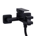 Змішувач для ванни Qtap Gemini (з душовим гарнітуром) QTGEM259BLM45682 Black Matt - Фото 2