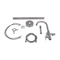 Змішувач для ванни Lidz Aria 004 підлоговий (з душовим гарнітуром) (k35) LDARI004NKS46099 Nickel - Фото 4