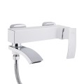 Змішувач для ванни Qtap Swan Cascada з поворотним виливом (з душовим гарнітуром) QTSWA260CRW45569 Chrome/White - Фото 2