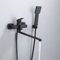 Смеситель для ванны Lidz Wawel 005 с поворотным изливом (c душевым гарнитуром) (k35) LDWAW005BLA45394 Black - Фото 6