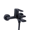 Змішувач для ванни Qtap Taurus (з душовим гарнітуром) QTTAU259BLM45662 Black Matt - Фото 2