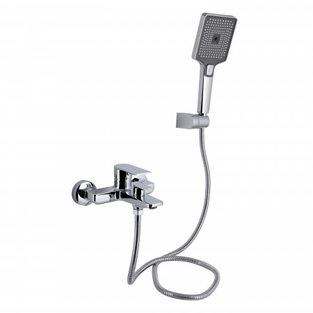 Змішувач для ванни Qtap Aries (з душовим гарнітуром) QTARI259CRM45559 Chrome