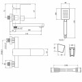 Смеситель для ванны Lidz Kubis 006 с поворотным изливом (c душевым гарнитуром) (k35) LDKUB006NKS28536 Nickel - Фото 1