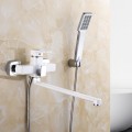 Смеситель для ванны Lidz Wawel 005 с поворотным изливом (c душевым гарнитуром) (k35) LDWAW005WHI45399 White - Фото 6
