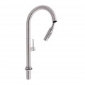 Змішувач для кухні Qtap Lenicka з висувним виливом QTLEN9138103UN Brushed Nickel PVD - Фото 2